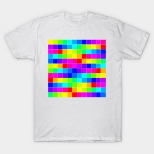 Rainbow Squares White Lines T-Shirt